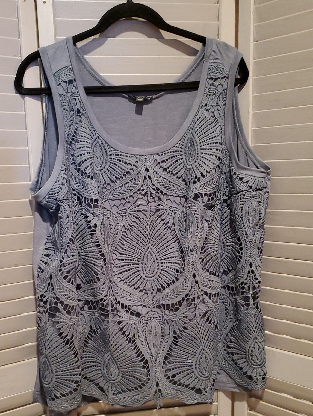 Lane Bryant Women's Gray Lace Overlay Tank Top Size 22 - 24